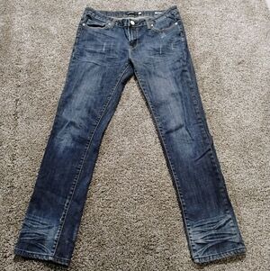 Vigoss Dark Blue Distressed Skinny Jeans Size 11